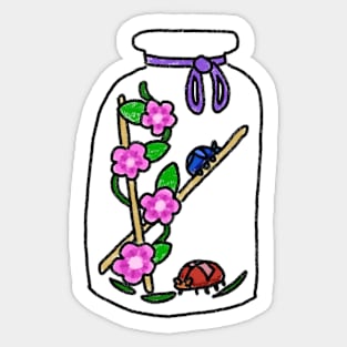 Some Flowers and Beetles Sticker